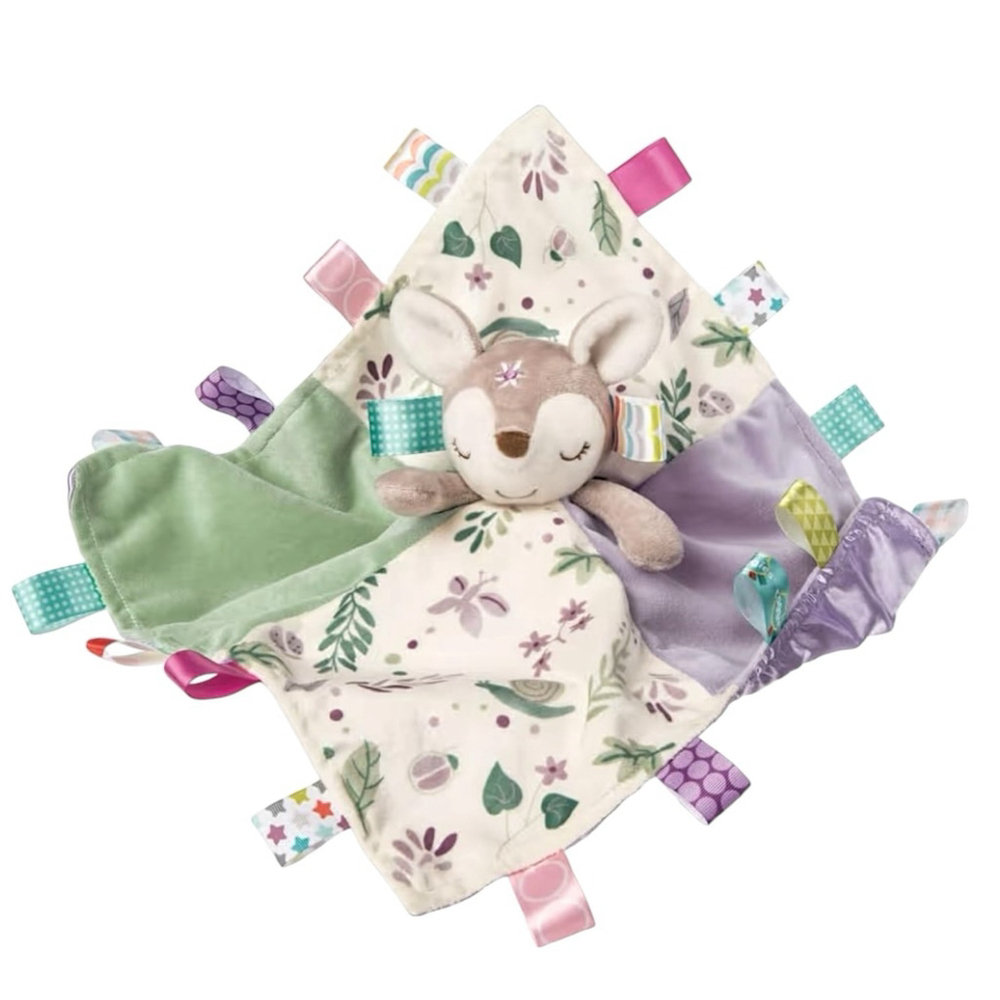 Mary Meyer Taggies Signature Flora Fawn Deer Plush Lovey Satin Back Sensory Toy